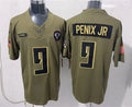 Men’s Atlanta Falcons #9 Michael Penix Jr. Nike 2025 Salute to Service Limited Jersey – Olive