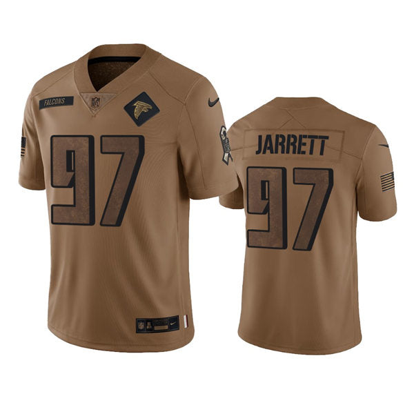 Mens Atlanta Falcons #97 Grady Jarrett Brown 2023 Salute To Service Limited Jersey