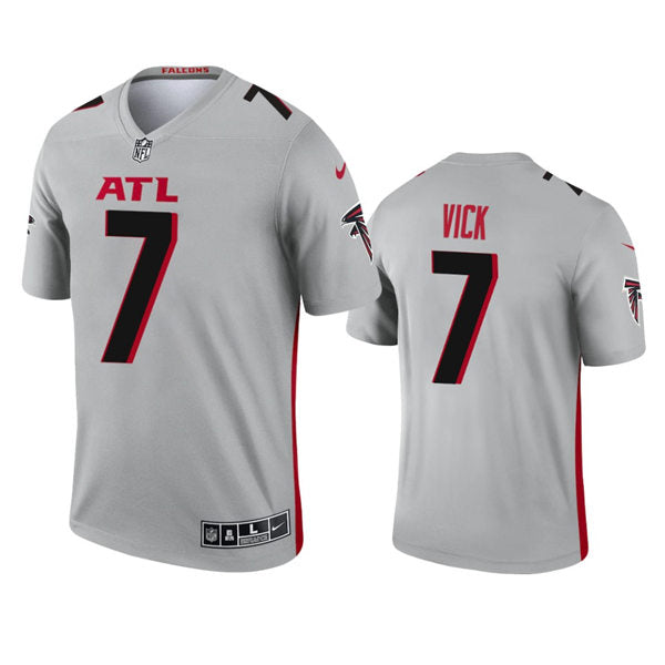 Men’s Atlanta Falcons Retired Player #7 Michael Vick Nike Grey Inverted Legend Jersey