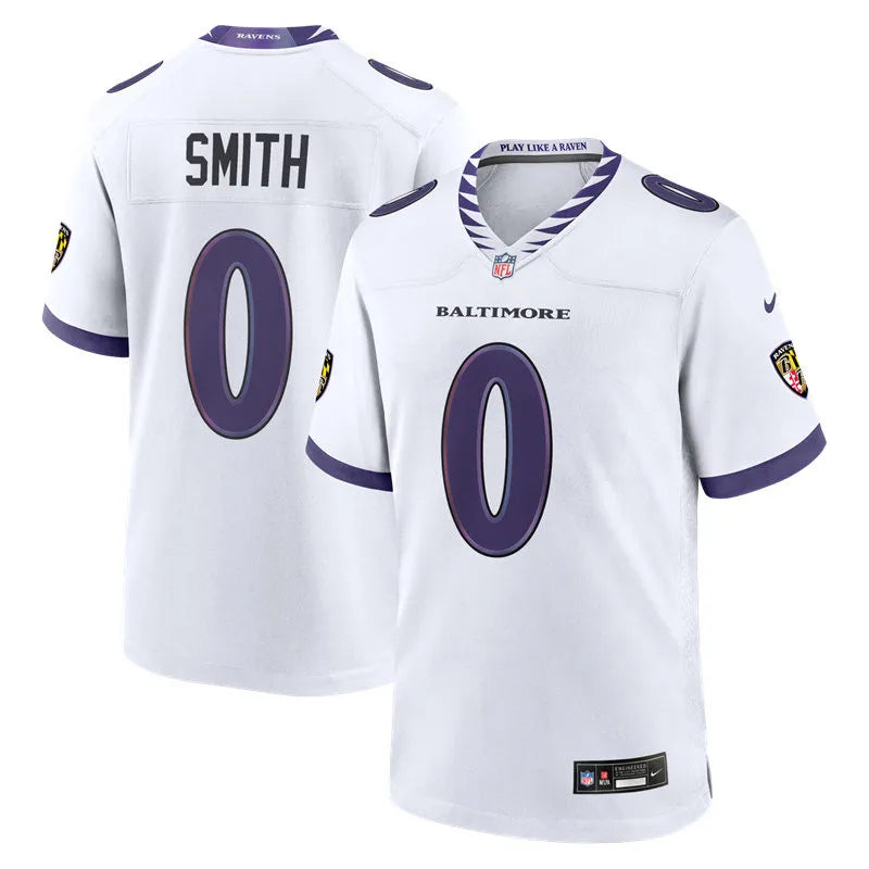 Men’s Baltimore Ravens #0 Roquan Smith Nike 2026 Next Flight White Vapor Vapor F.U.S.E Limited Jersey
