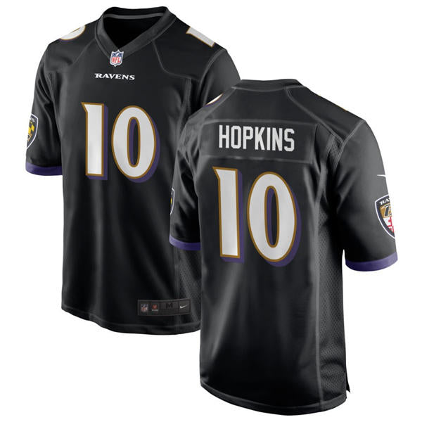 Men’s Baltimore Ravens #10 DeAndre Hopkins Nike Black Alternate Vapor Limited Player Jersey
