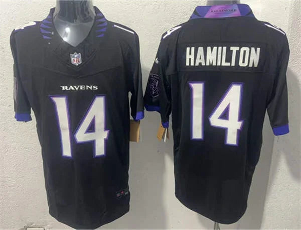 Men’s Baltimore Ravens #14 Kyle Hamilton Nike 2026 Next Flight Black Alternate Vapor F.U.S.E Limited Jersey