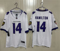 Men’s Baltimore Ravens #14 Kyle Hamilton Nike 2026 Next Flight White Vapor Vapor F.U.S.E Limited Jersey