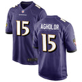 Men’s Baltimore Ravens #15 Nelson Agholor Nike Purple Vapor Limited Player Jersey