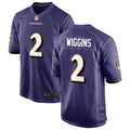 Men’s Baltimore Ravens #2 Nate Wiggins Nike Purple Vapor Limited Player Jersey