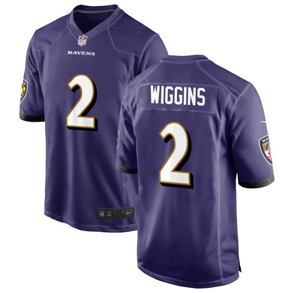 Men’s Baltimore Ravens #2 Nate Wiggins Nike Purple Vapor Limited Player Jersey