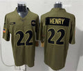 Mens Baltimore Ravens #22 Derrick Henry Nike 2025 Salute to Service Limited Jersey – Olive