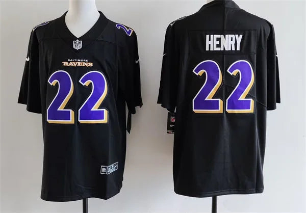 Men’s Baltimore Ravens #22 Derrick Henry Nike Fashion Jersey – Carbon Black