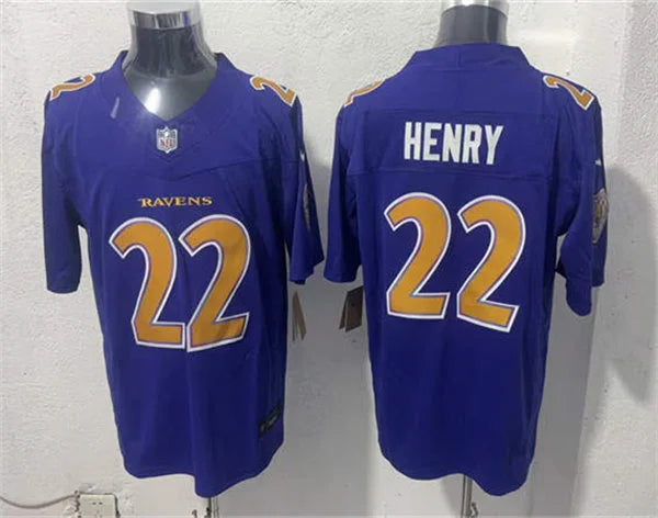 Mens Baltimore Ravens #22 Derrick Henry Nike Purple Alternate Vapor F.U.S.E 2026 Next Flight Jersey