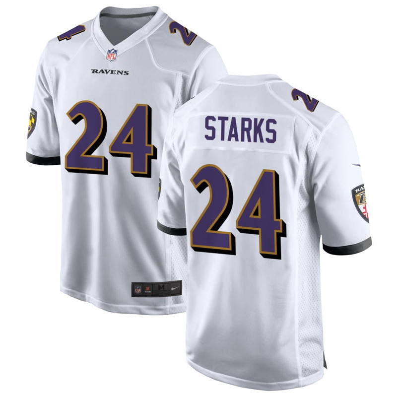 Men’s Baltimore Ravens #24 Malaki Starks Nike White Vapor Vapor F.U.S.E Limited Jersey