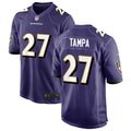 Men’s Baltimore Ravens #27 T. J. Tampa Nike Purple Vapor Limited Player Jersey