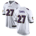 Men’s Baltimore Ravens #27 T. J. Tampa Nike White Vapor Limited Player Jersey