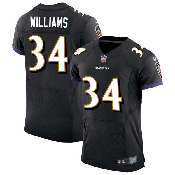 Mens Baltimore Ravens #34 Ty’Son Williams Nike Black Alternate Vapor Limited Player Jersey