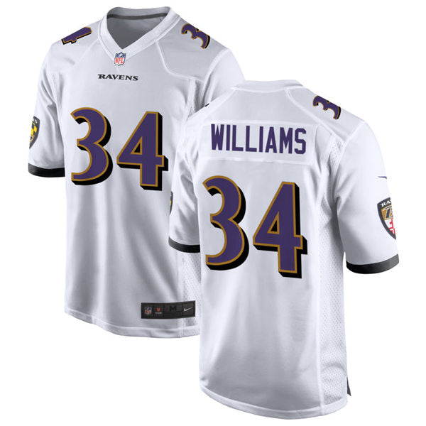 Mens Baltimore Ravens #34 Ty’Son Williams Nike White Vapor Limited Player Jersey