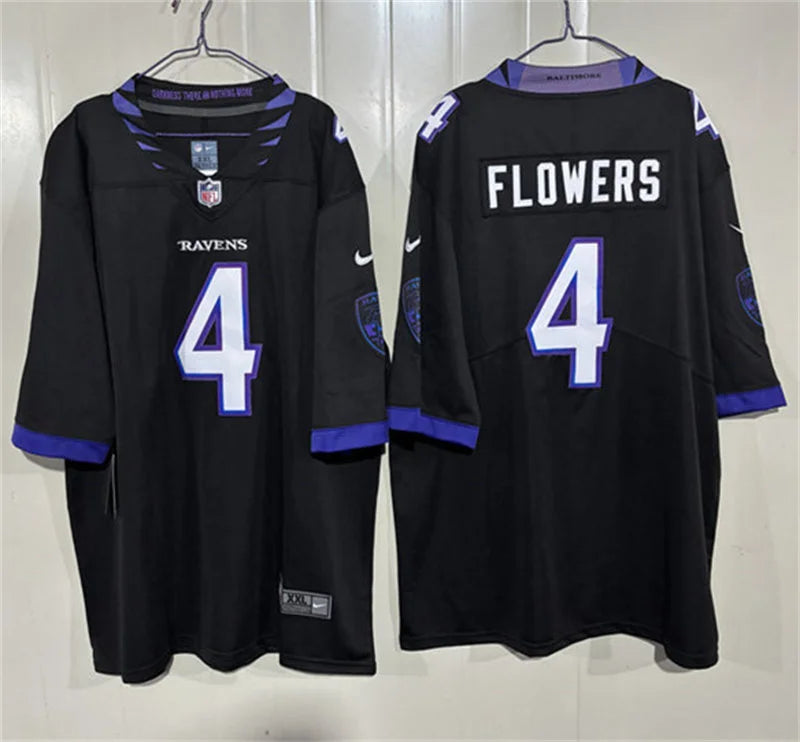 Men’s Baltimore Ravens #4 Zay Flowers Nike 2026 Next Flight Purple Vapor F.U.S.E Limited Jersey