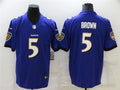 Men’s Baltimore Ravens #5 Marquise Brown Nike Purple Vapor Limited Player Jersey