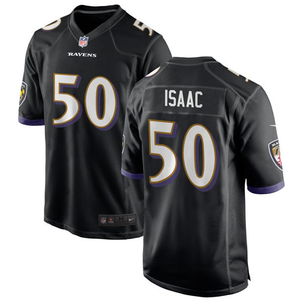 Men’s Baltimore Ravens #50 Adisa Isaac Nike Black Alternate Vapor Limited Player Jersey