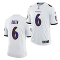 Men’s Baltimore Ravens #6 Patrick Queen Nike White Vapor Untouchable Limited Jersey