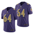 Men’s Baltimore Ravens #64 Tyler Linderbaum Nike Purple Color Rush Limited Jersey