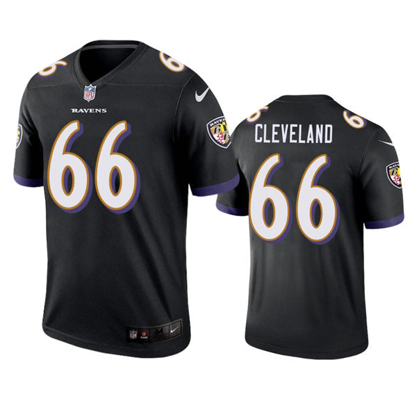 Men’s Baltimore Ravens #66 Ben Cleveland Nike Black Alternate Vapor Limited Player Jersey