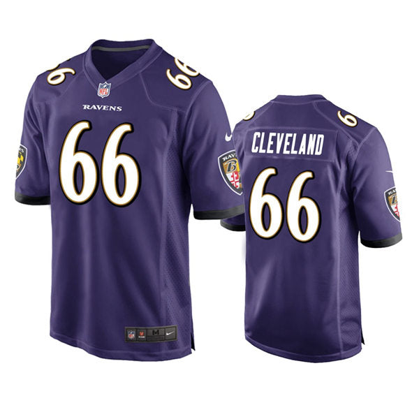 Men’s Baltimore Ravens #66 Ben Cleveland Nike Purple Vapor Limited Player Jersey