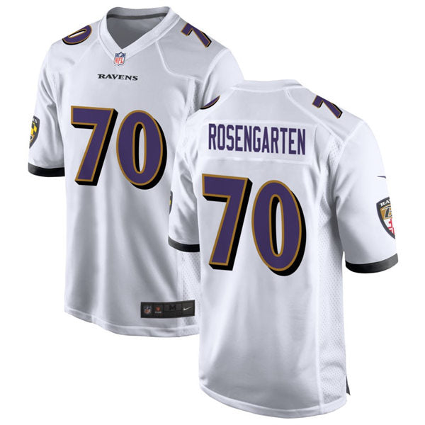 Men’s Baltimore Ravens #70 Roger Rosengarten Nike White Vapor Limited Player Jersey