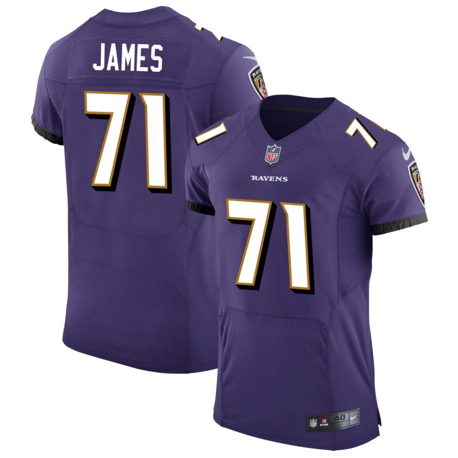 Mens Baltimore Ravens #71 Ja’Wuan James Nike Purple Vapor Limited Player Jersey