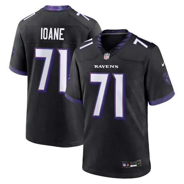Men’s Baltimore Ravens #71 Vega Ioane Nike 2026 Next Flight Black Alternate Vapor F.U.S.E Limited Jersey