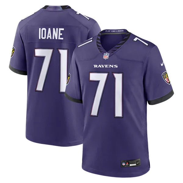 Men’s Baltimore Ravens #71 Vega Ioane Nike 2026 Next Flight Purple Vapor F.U.S.E Limited Jersey