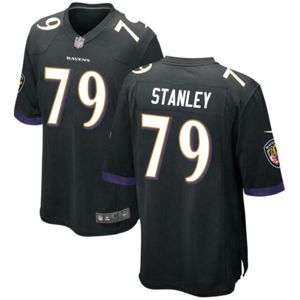 Men’s Baltimore Ravens #79 Ronnie Stanley Nike Black Alternate Vapor Limited Player Jersey