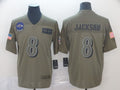 Men’s Baltimore Ravens #8 Lamar Jackson Grey Jersey