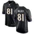 Men’s Baltimore Ravens #81 Devontez Walker Nike Black Alternate Vapor Limited Player Jersey
