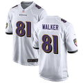 Men’s Baltimore Ravens #81 Devontez Walker Nike White Vapor Limited Player Jersey