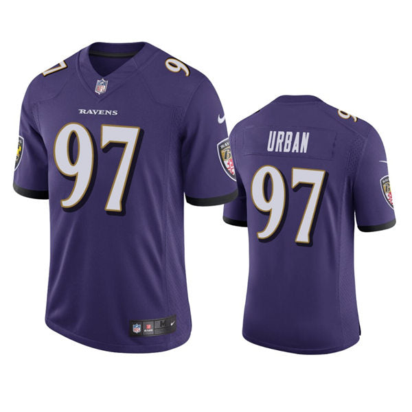Men’s Baltimore Ravens #97 Brent Urban Nike Purple Vapor Limited Player Jersey