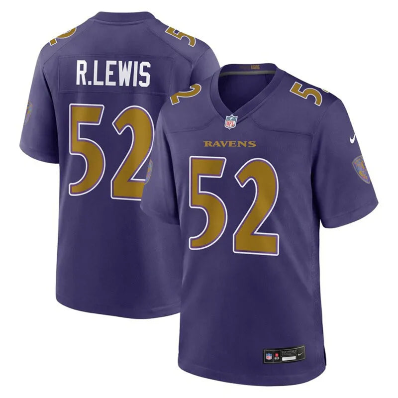 Mens Baltimore Ravens Retired Player #52 Ray Lewis Nike Purple Alternate Vapor F.U.S.E 2026 Next Flight Jersey
