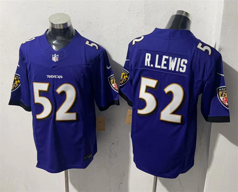 Men’s Baltimore Ravens Retired Player #52 Ray Lewis Nike Purple Vapor F.U.S.E Limited Jersey