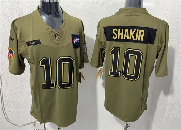 Mens Buffalo Bills #10 Khalil Shakir Nike 2025 Salute to Service Limited Jersey – Olive