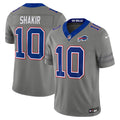 Mens Buffalo Bills #10 Khalil Shakir Nike Gray Nickel City Vapor F.U.S.E. Limited Jersey