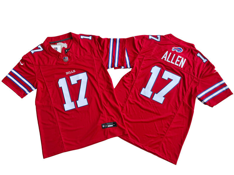 Men’s Buffalo Bills #17 Josh Allen Nike Red Alternate Vapor F.U.S.E. Limited Jersey