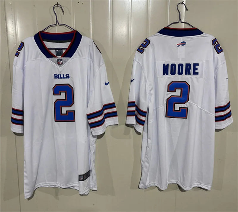 Mens Buffalo Bills #2 D.J. Moore Nike White Vapor F.U.S.E. Limited Jersey