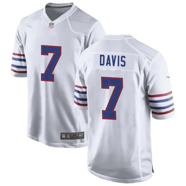 Mens Buffalo Bills #7 Ray Davis Nike White Alternate Retro Vapor Limited Jersey