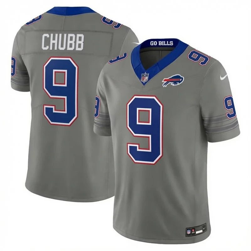 Mens Buffalo Bills #9 Bradley Chubb Nike Gray Nickel City Vapor F.U.S.E. Limited Jersey