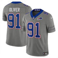 Mens Buffalo Bills #91 Ed Oliver Nike Gray Nickel City Vapor F.U.S.E. Limited Jersey
