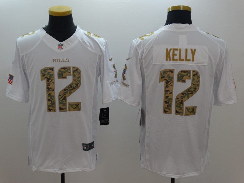 Men’s Buffalo Bills Jim Kelly #12 White Jersey