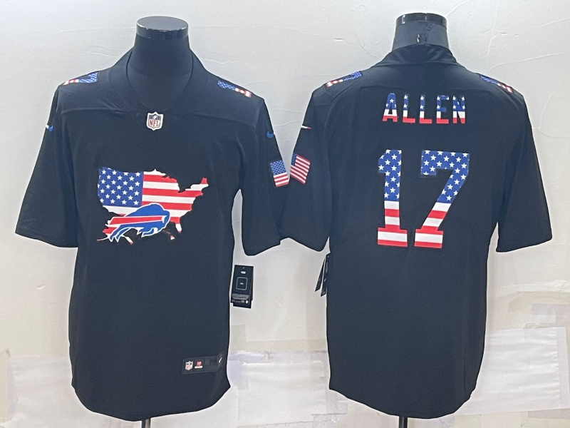 Men’s Buffalo Bills Josh Allen #17 Black Authentic Jersey