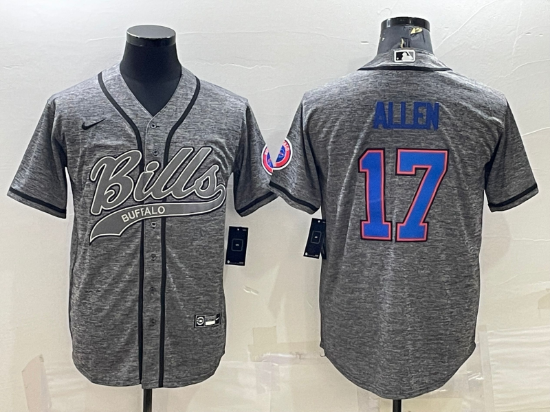 Men’s Buffalo Bills Josh Allen #17 Gray Jersey Joint Edition