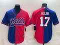 Men’s Buffalo Bills Josh Allen #17 Royal/Red Jersey Joint Edition