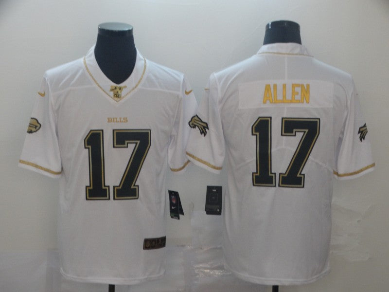 Men’s Buffalo Bills Josh Allen #17 White Authentic Jersey