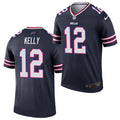 Mens Buffalo Bills Retired Player #12 Jim Kelly Nike Navy Inverted Legend Jersey