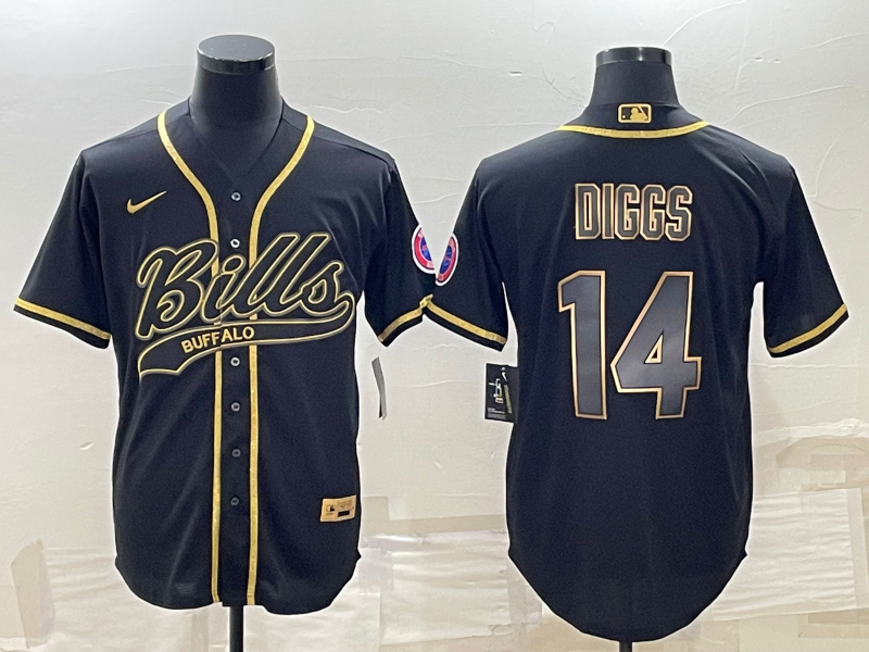 Men’s Buffalo Bills Stefon Diggs #14 Black Jersey Joint Edition